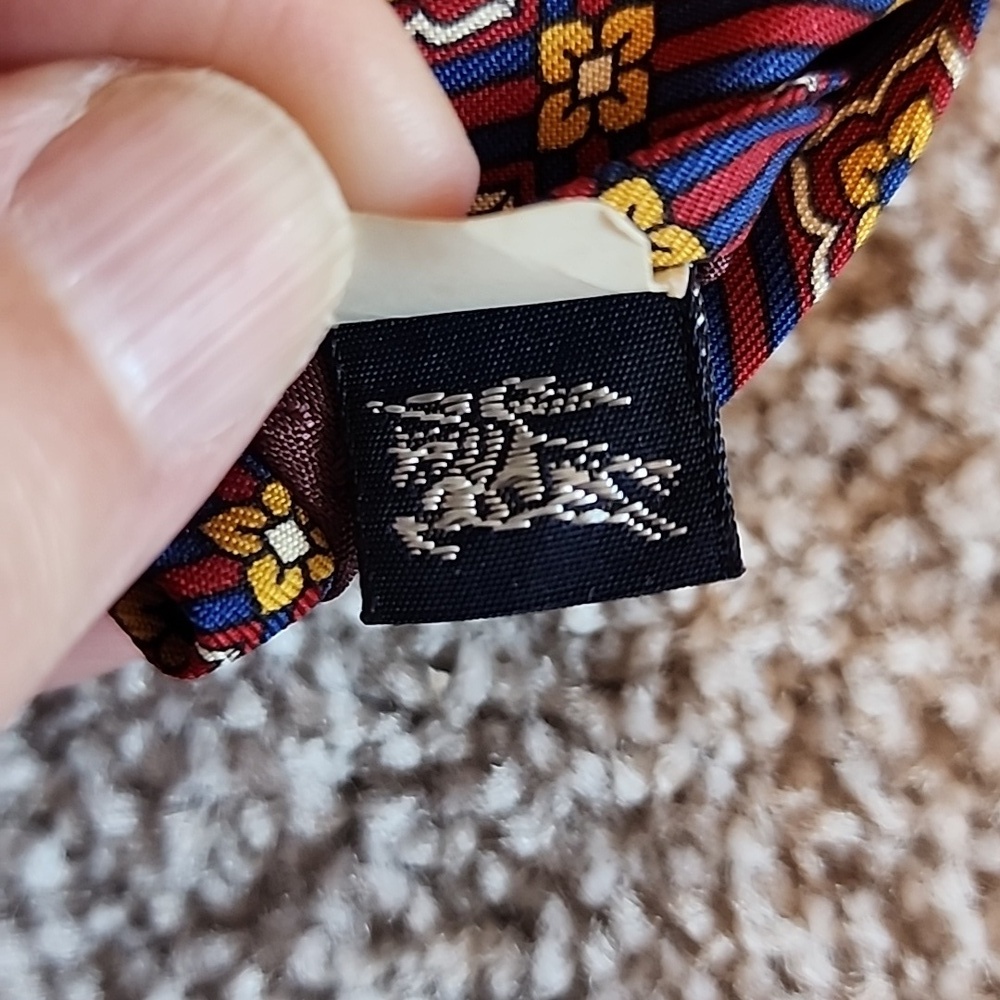 Burberry Mens Tie Red, Gold, Blue, Authenticated - Picture 6 of 11